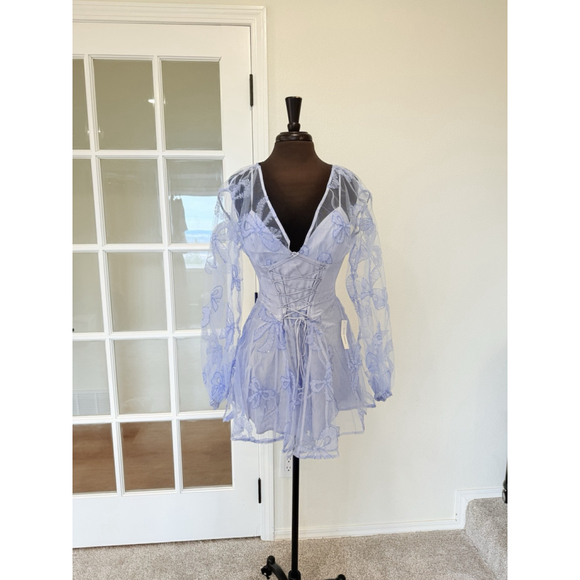 NWT For Love and Lemons Presley Bow Print Mini Corset Dress | Size M - Picture 4 of 8